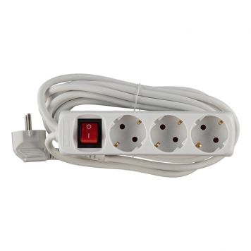 Grenuttag RKK 3G1.5mm 3m Vit 3-Vägs