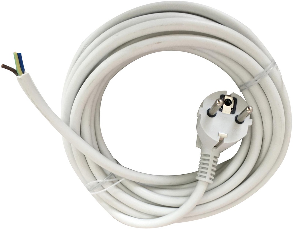 Sladdställ 3G1.0 H05VV-F 5M Vit med stickpropp Typ F