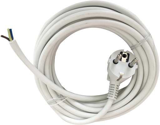 [XCORDF3GM1L5CWTypF] Sladdställ 3G1.0 H05VV-F 5M Vit med stickpropp Typ F